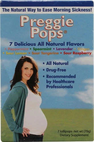 Preggie Pops Three Lollies 7 Unidades - Alívio Natural para Enjoo na Gravidez