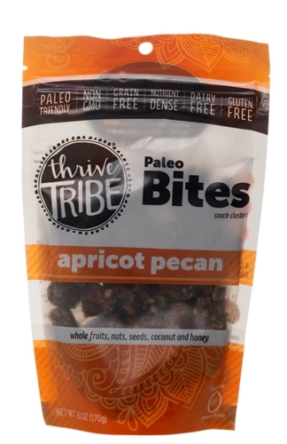 Thrive Tribe Bites Paleo Snack Clusters Sem Glúten Damasco e Pecã - 170g