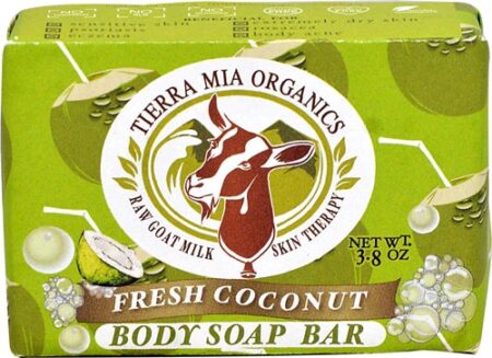 Tierra Mia Organics Raw Goat Milk Skin Therapy Body Soap Bar Fresh Coconut -- 3.8 oz