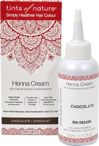 Tints of Nature Henna Cream Cor Chocolate 72ml - Coloração Natural e Vibrante