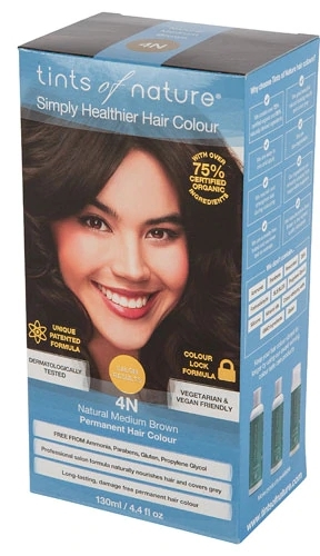 Tinta de Cabelo Permanente Tints of Nature 4N Castanho Médio Natural - 124ml