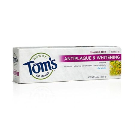 Tom's of Maine Antiplaque and Whitening Fluoride-Free Toothpaste Fennel -- 5.5 oz