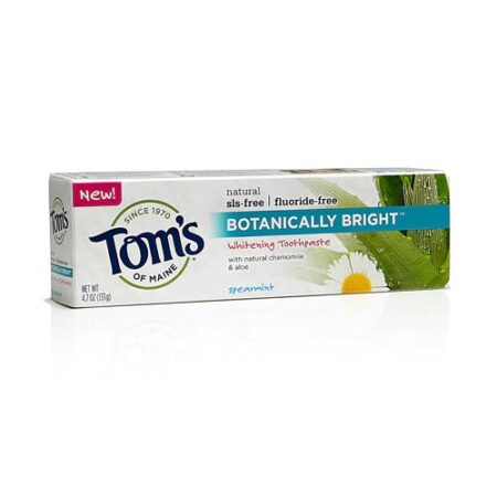 Tom's of Maine Botanically Bright Whitening Fluoride-Free Natural Toothpaste Spearmint -- 4.7 oz