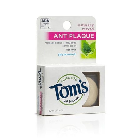 Tom's of Maine Naturally Waxed Antiplaque Flat Floss Spearmint -- 32 Yards