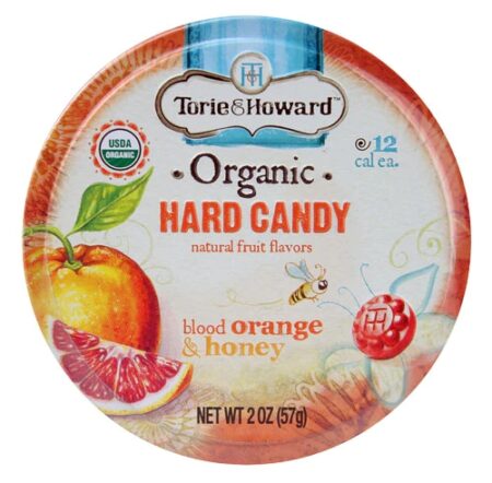 Torie & Howard Organic Hard Candy Blood Orange & Honey -- 2 oz