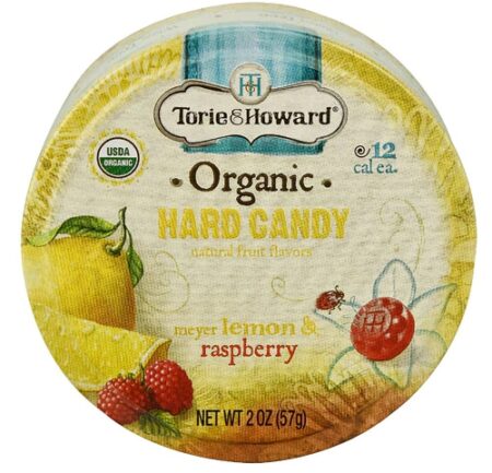 Torie & Howard Organic Hard Candy Meyer Lemon & Raspberry -- 2 oz