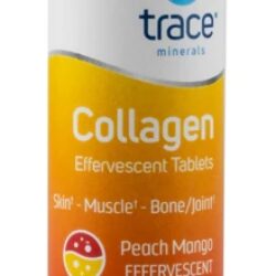 Trace Minerals Research Colágeno Efervescente Sabor Pêssego Manga - 10 Comprimidos Efervescentes para Vitalidade e Pele Radiante