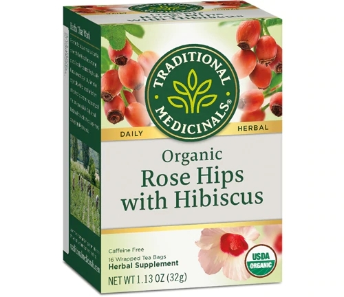 Chá de Rosa Mosqueta com Hibisco Orgânico Traditional Medicinals - 16 Sachês (Aprox. 34g)