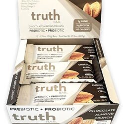 Truth Bar Snack Barra de Nutrição com Prebióticos e Probióticos Sabor Chocolate e Amêndoa - 12 Barras (Aprox. 50g cada)