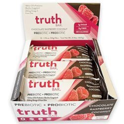 Truth Bar Snack Bar Prebiótico + Probiótico Chocolate Framboesa Coco - Caixa com 12 Barras