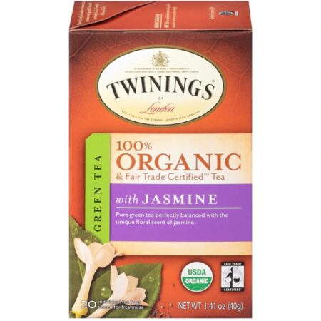 Twinings 100% Organic Green Tea with Jasmine -- 20 Tea Bags