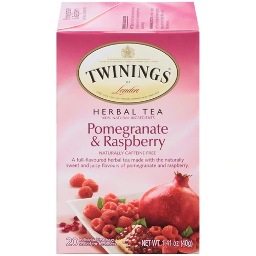 Chá de Ervas Twinings Romã e Framboesa – 20 Sachês (40g) | Sabor Refrescante e Bem-Estar