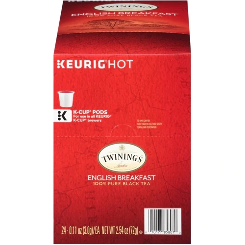 Twinings Pure Black Tea K-Cups English Breakfast - 24 Cápsulas (2.4g Cada)