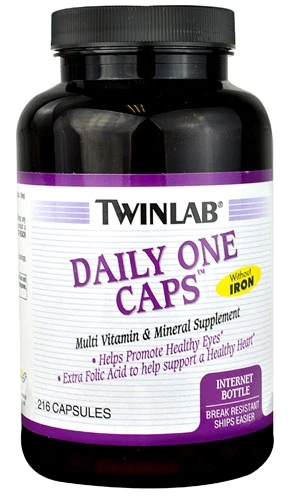 Twinlab Daily One Caps™ Multivitamínico Completo Sem Ferro - 216 Cápsulas