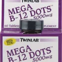 Twinlab Mega B-12 Dots™ 5000mcg: Sua Dose Concentrada de Energia e Bem-Estar com 60 Tablets
