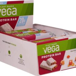 Barra de Proteína Vega Salted Caramel 20g - Caixa com 12 Unidades