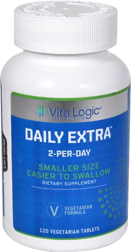 Vita Logic Daily Extra™ 2 por Dia - 120 Comprimidos Vegetarianos | Multivitamínico Completo