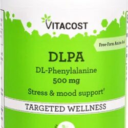 Vitacost DLPA DL-Fenilalanina 500 mg - 300 Cápsulas: Suporte ao Bem-Estar Mental e Físico