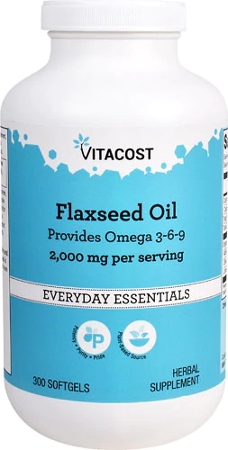 Óleo de Linhaça Orgânico Vitacost 2000mg - 300 Cápsulas Softgel para Saúde e Bem-Estar