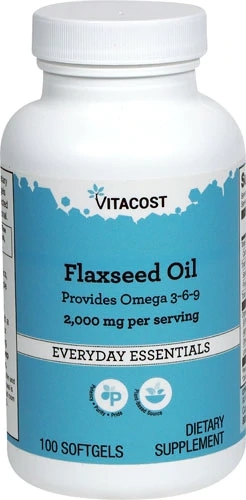 Óleo de Linhaça Vitacost 2000mg por Dose - 100 Cápsulas Gelatinosas: Saúde e Bem-Estar Essenciais