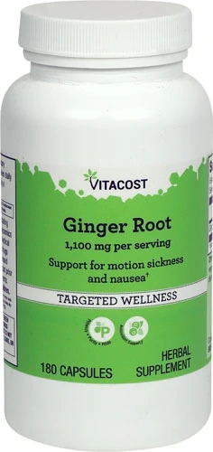 Vitacost Raiz de Gengibre 1100mg por Dose - 180 Cápsulas - Bem-Estar Digestivo e Imunidade