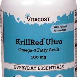 KrillRed® Ultra Vitacost Ômega-3 Ácidos Graxos - 100mg - 120 Cápsulas Gelatinosas