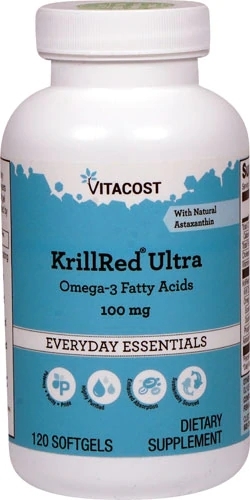 KrillRed® Ultra Vitacost Ômega-3 Ácidos Graxos - 100mg - 120 Cápsulas Gelatinosas