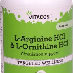 Vitacost L-Arginina HCl & L-Ornitina HCl 300 Cápsulas - Energia e Recuperação Muscular