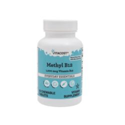 Vitacost Metil B12 Cereja Natural - 1000 mcg - 60 Comprimidos Mastigáveis