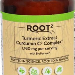 Extrato de Cúrcuma Vitacost ROOT2 Curcumin C3 Complex® com Bioperine® - 1160 mg, 60 Cápsulas