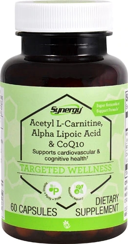 Vitacost Synergy Acetyl L-Carnitine, Alpha Lipoic Acid & CoQ10 - 60 Cápsulas: Energia e Antioxidante Premium