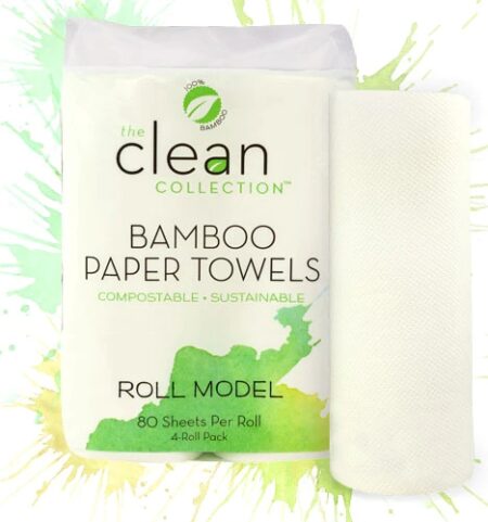 Vitacost - The Clean Collection Bamboo Paper Towels -- 4 Rolls (80 Sheets per Roll)