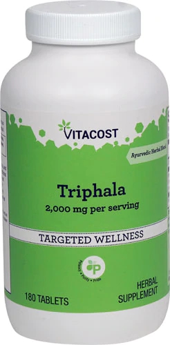 Vitacost Triphala 2000 mg por Dose - 180 Comprimidos: Saúde Digestiva e Bem-Estar Integral