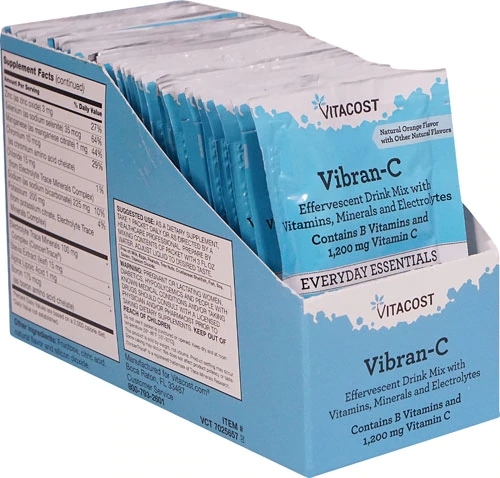 Vitacost Vibran-C Bebida Efervescente Laranja 1200mg - 30 Sachês | Vitamina C Potente