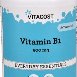 Vitacost Vitamina B1 (Tiamina) 500mg - 300 Cápsulas | Energia e Metabolismo Essenciais