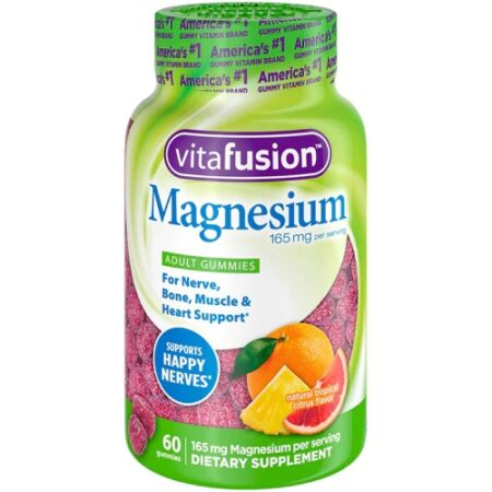 Vitafusion Magnesium Natural Tropical Citrus -- 165 mg - 60 Gummies