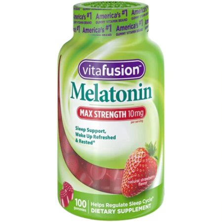 Vitafusion Melatonin Max Strength Natural Strawberry -- 10 mg - 100 Gummies