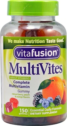 Vitafusion MultiVites Complete Multivitamínico Gomas Sabor Berry Peach & Orange - 150 Unidades (225g Aprox.)