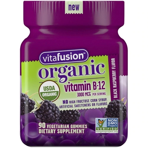 Vitafusion Vitamina B12 Orgânica Black Raspberry 3000mcg - 90 Gomas Vegetarianas