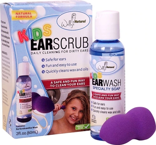 Kit Limpeza Orelha Wally's Natural Kids Ear Scrub Diário - 59ml | Cuidado Suave para Ouvidos Saudáveis
