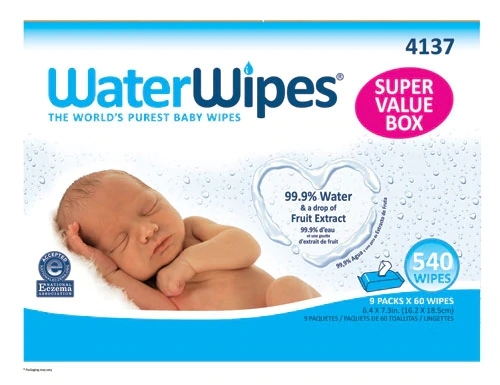 Lenços Umedecidos WaterWipes Bebê Super Pack Econômico - 540 Unidades Puras