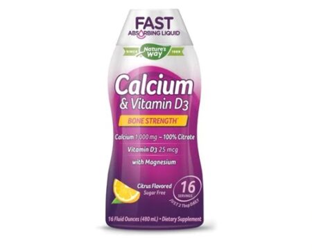 Wellesse Calcium and Vitamin D3 Bone Strength Liquid Sugar-Free Citrus -- 16 fl oz