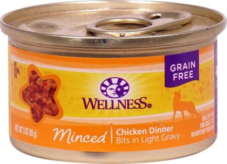 Wellness Canned Cat Food Grain Free Minced Chicken Dinner -- 3 oz