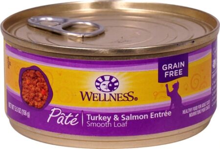 Wellness Paté Smooth Loaf Canned Cat Food Turkey and Salmon Entrée -- 5.5 oz