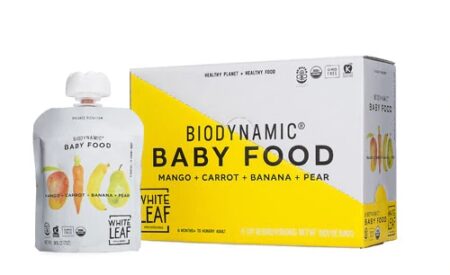 White Leaf Biodynamic Organic Baby Food Mango Carrot Banana & Pear -- 6 Pouches