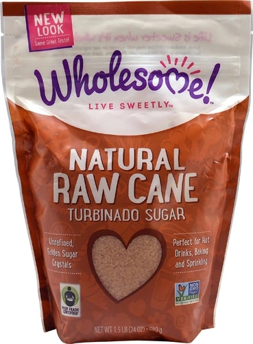 Wholesome Sweeteners Açúcar Turbinado Natural de Cana Bruta 0.68 kg - Adoçante Natural