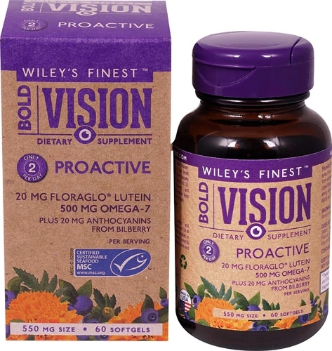 Wiley's Finest Bold Vision Proactive - Suplemento para Olhos com 60 Cápsulas Softgel