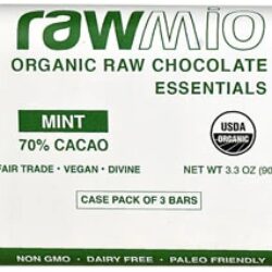 Chocolate Cru Orgânico Rawmio com Menta - Windy City Organics - 3 Barras (Aprox. 129g)