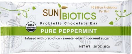 Windy City Organics Sunbiotics Probiotic Chocolate Bar Pure Peppermint -- 1.25 oz