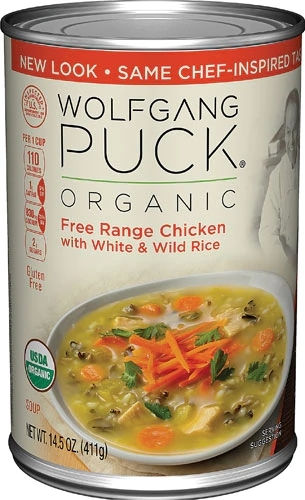 Wolfgang Puck Sopa Orgânica de Frango Free Range com Arroz Branco e Selvagem - 411g